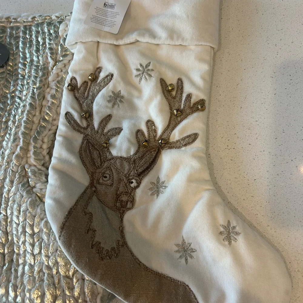 Pottery Barn West Elm Christmas Stocking Bundle NWT Holiday Gold - Picture 3 of 5